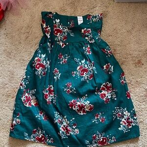 Zara Kids Teal and Red Floral Dress